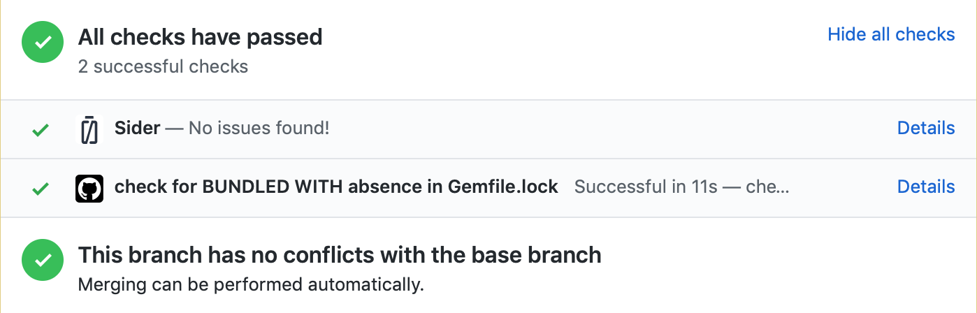 GitHub Checks Passed